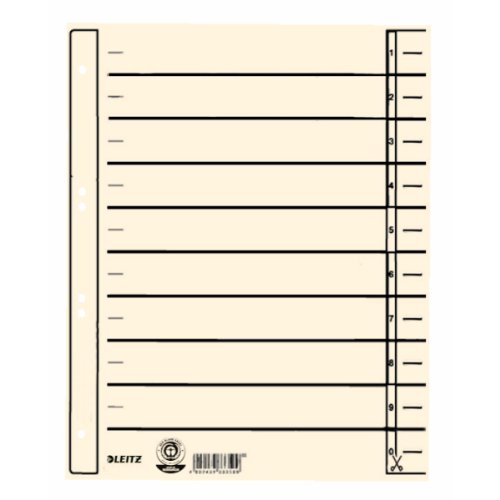 Leitz 16570011 Trennblatt, A4, Karton, Überbreite, chamois