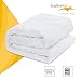 Produktbild ComfortAce Fontainebleau 220x240 Bettdecke 100% Baumwolle Bezug antiallergisch für Allergiker 100% Weiche Polyester,Atmungsaktiv Mikrofaser Steppdecke Waschbar,Weiß MEHRWEG