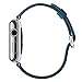 Produktbild Altsommer Echtes Leder Vintage Band Strap Edelstahlschließe für Apple Watch Series 3 38MM Uhrenarmband mitLeder Uhrenarmbänder Edelstahl Gürtelschnalle Armband für Damen Herren (Blau)
