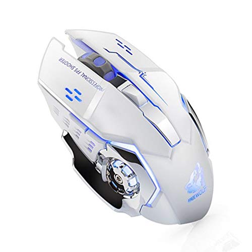 Preisvergleich Produktbild TRDCZ Wiederaufladbare X8 Wireless Silent LED Hintergrundbeleuchtung USB Optische Ergonomische Gaming Mouse,White