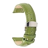 16mm Uhrenarmband für Männer Frauen Lederarmband Ersatz Armband mit Metall Schnalle grün