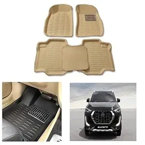 RS Enterprises Cars Carpet Floor/Foot 4D Mats for magnite, Cream (Beige)