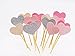 30 zählt 5 Farben Pfirsich Herz Kuchen Dekoration Party Supplies Cupcake Topper ? 5 Farben