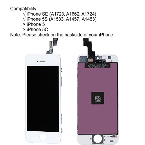 BeeFix LCD Touch Screen Replacement Display Digitizer For iPhone SE 4" Complete Repair Kit with Instruction and Screen Protector (NOT FOR iPhone 5/5C) (White) BeeFix LCD Touch Screen Replacement Display Digitizer For iPhone SE 4" Complete Repair Kit with Instruction and Screen Protector (NOT FOR iPhone 5/5C) (White)