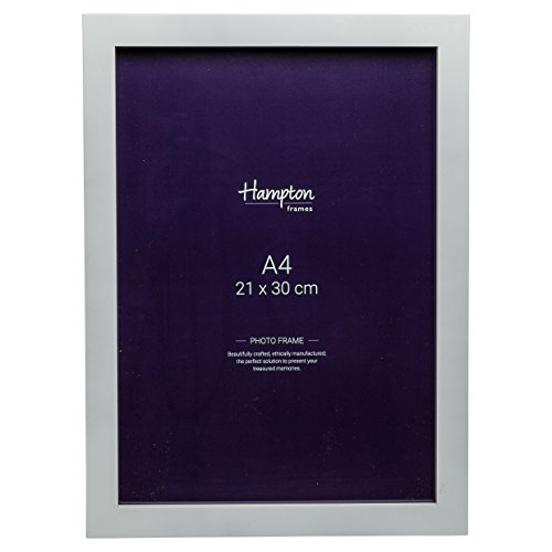 Hampton Frames WENWHTA4P-FBA Wentworth Bilderrahmen aus Holz A4 (21 x 30 cm) in weiß mit Plexi-Glas