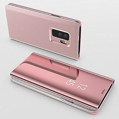 PHONILLICO Coque Rabat Miroir Rose pour Samsung Galaxy A50 - A505 - Coque Housse Etui Case Protection Clear View