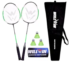 WILLWIN XUV100 Badmintion Set of 2 Piece Racket and 3 Shuttle Cock and with Fancy Cover