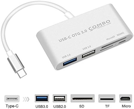 Hub USB 3.0 Type C Card Reader USB C,Asltoy 6-in-1 High Speed USB Hub Micro SD/SD Memory Card Reader TF for PC Laptop Macbook with USB Cable OTG (Type C)