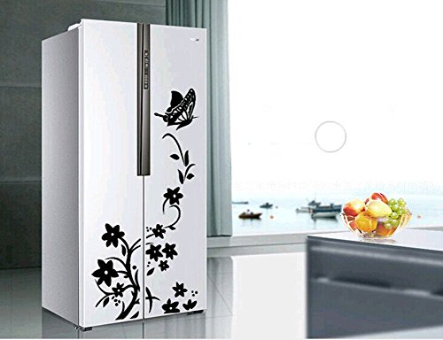 Leisial Kühlschrank-Aufkleber Wandtattoo Papier Kunst Dekoration,Schwarz - 6