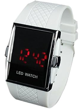 XY Fancy Herren Damen Touch Screen 30M Wasserdicht digital LED Sport Armbanduhr, Weiß