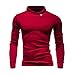 Produktbild Herren Langarm Pullover Solide Mode Schlank Entworfene Sweatshirts Top Bluse By Dragon (Rot, L)