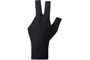 Gants de billard Zeayebsr Gants de billard haut de gamme à trois doigts Gants de billard Gants de billard à trois doigts sans doigts Noir Maille respirante Convient aux joueurs gauchers et droitiers