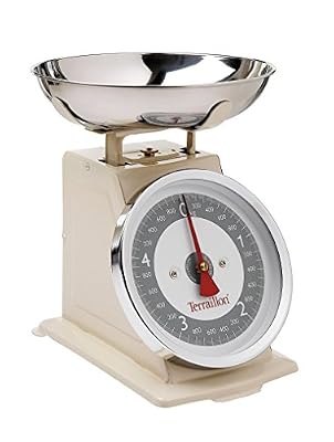 Terraillon Balance de Cuisine, Tare Manuelle, Grand Cadran, Portée 5 kg, Tradition 500, Pop Crème