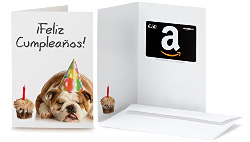 Tarjeta Regalo Amazon.es - 50 (Tarjeta de felicitación Cumpleaños Buldog)