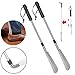 Produktbild BUYGOO 2PCS Schuhlöffel Metall Lang Schuhanzieher, Edelstahl verstellbar extra Lange Schuhlöffel Teleskop Expander 41 bis 78cm Twist zu Lange Griff für Senioren Kinder Schwangere, Frauen und Männer