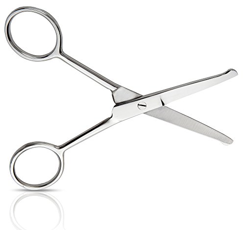 Classic Ear & Nose Safety Scissors - Personal Care Facial Hair, Eyebrow & Mustache Trimming - Top Quality Stainless Steel Resists Rust & Tarnish ...