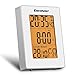 Produktbild Excelvan digitale Funkuhr Funkwecker Radio Kontroll Alarm Uhr Tischuhr mit Thermometer Hygrometer Temperaturanzeige Feuchtigkeit Zeit Kalender LCD Display mit Orange Hintergrundbeleuchtung