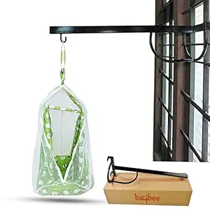 GoodLuck Baybee New Born Baby Cradle for Infants/Childrens/Baby Bed Bassinet & Crib with Mosquito Net for Sleeping Baby Swing Cradle for Toddler Boys and Girls Up to 18 Months (Black)