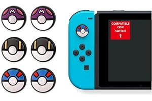 M MARIE MADELEINE EMPORIUM MMEGaming - Coperchi Joystick compatibili con Nintendo Switch 1, tappi per pollice per Nintendo Switch, Grip JoyCon, Grip compatibile Switch Lite, accessori switch, impugnature per pollice (Pokemon)