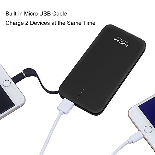 Moxnice Batterie Externe 10000mAh Power Bank Petit Chargeur Portable Rapide et Portable de Batterie avec Micro USB C  ble Int  gr   pour iPhone Android Samsung Galaxie Huawei iPad Tablette  noir 