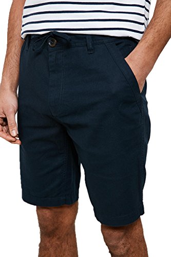 Herren Leinen Chino Shorts Threadbare Knielang Halbe Hose Freizeit Sommer Mode