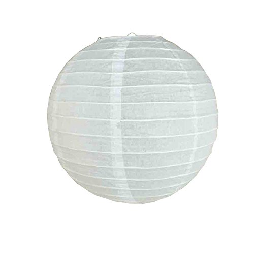EPHVODI 10 Pcs Runde Papier Laterne Hochzeit / Zeremonie / Bankett Dekoration Weiß Lampe Schatten 10″ - 2