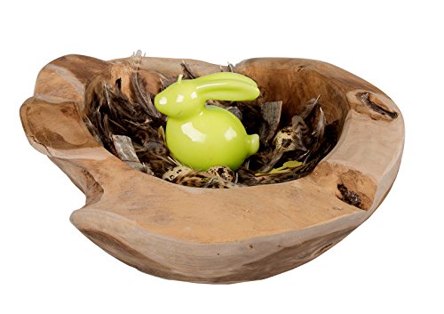 Trendy-Home24 2001 Teak Wurzel / Colombo / Holz / Obst Schale massiv, rund durchmesser 40 cm - 3