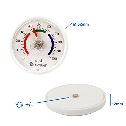 Lantelme 6307 Mini Hygrometer, 3 Stück Set mit Analoger Feuchtigskeitsanzeige über Bimetall Federelement - 4