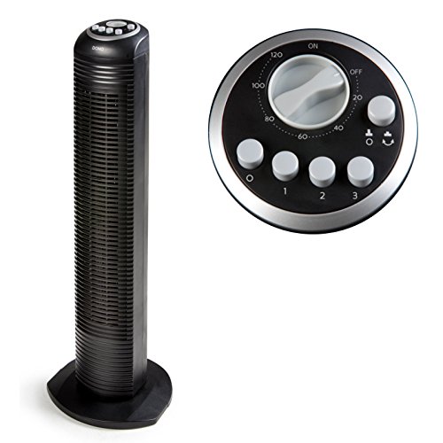 Säulenventilator, Turmventilator, Höhe 78cm, mit 3 Geschwindigkeitsstufen, Drehfunktion, schwarz