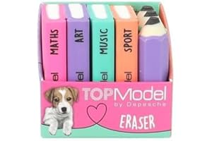 DEPESCHE TOPModel Radierer-Set Mini Schulbücher Mini Stifte 7 Stück
