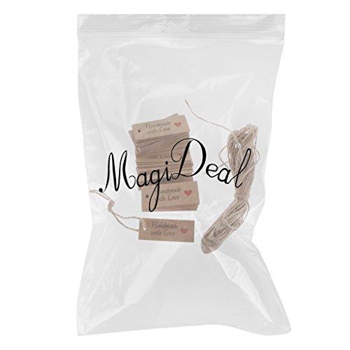 MagiDeal 100pcs Etiquetas de Papel de Kraft Hecho A Mano de Boda Etiquetas de Regalo de Preico Impreso con Coraz n con Cuerda reviews MagiDeal 100pcs Etiquetas de Papel de Kraft Hecho A Mano de Boda Etiquetas de Regalo de Preico Impreso con Coraz n con Cuerda