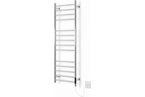 Manissa Siena Stainless Steel Electric Heated Towel Rail H1000mm W300mm Mirror Polished Finish Energy Efficient