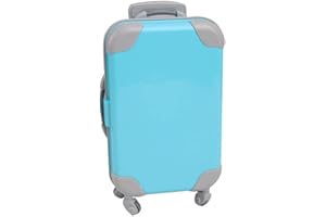 asky Mini Plastic Travel Bag Suitcase Luggage Cute Holder Case Suitcase for Children Dolls (Blue), L