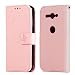 Produktbild HUDDU Pink Schutzhülle Sony Xperia XZ2 Compact Hülle Schmetterling Embossed Flip Handyhülle Tasche Wallet Case Cover Bookstyle Kartenfach Stand Wrist Strap Brieftasche Etui Handytaschen Klapphülle