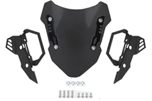 GWINDY Windshield For YAMAHA MT-15 MT-125 2019 2020 2021 2022 Motorcycle Front Windscreen Pare-brise Wind Deflector Protector Mount Bracket (Black Screen+Black Bracket)