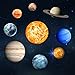Price comparison product image Goeco 9Pcs Luminous Wall Stickers, 3D Glowing Wallpaper Nine Planets Background for Children's Room