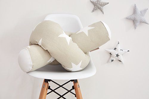 KraftKids Bettrolle große weiße Sterne auf Beige