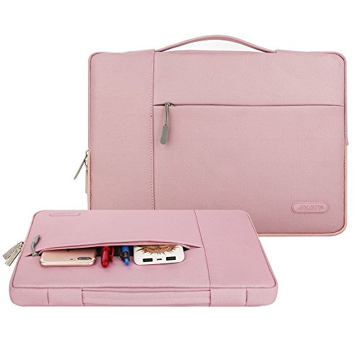 MOSISO Polyester Gewebe Multifunktionshülsen Aktenkoffer Handtaschen Kasten Abdeckung für 15-15.6 Inch MacBook Pro, Notebook Computer, Pink - 2