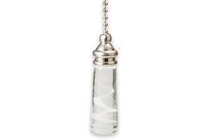 Aretro Bathroom Ceiling Light Switch Pull Cord String Crystal Handle Decorative with Connector Clearly Cylindrical Tapered Glass Ball Chain Ceiling Fans Blinds Lamps 5.5 cm