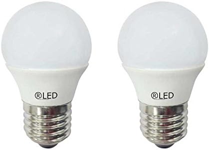 rled Pack of Bulbs LED Spherical with Warm Light E27, 5.2 W, Yellow, 4.5 x 7.4 cm, Pack of 2