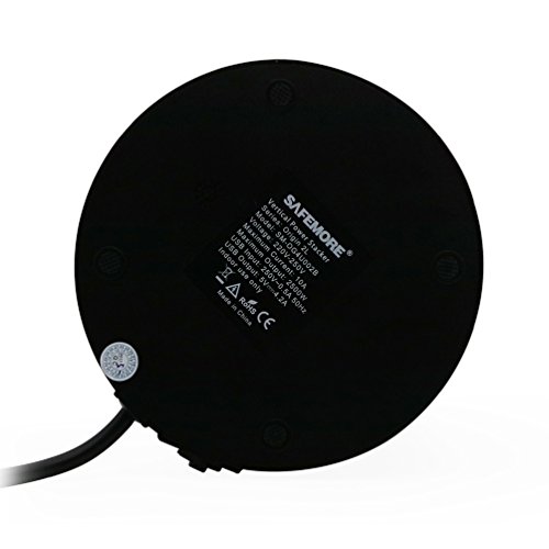 SAFEMORE Multipresa Ciabatta Elettrica con 4 Porte USB e 6 prese Elettriche EU con protezione termica per sovratensione. Le Porte USB per la Ricarica Supportano PC,Smartphone,Android Dispositivi (Nero + Nero, 4 USB & 6 Prese)