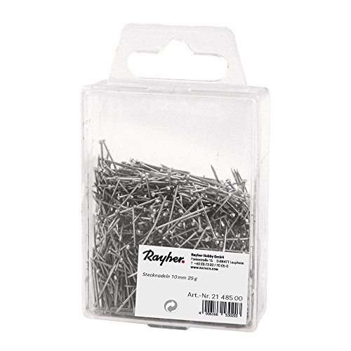 Rayher 2148500 Stecknadeln, 10 mm, Plastik-Dose 25 g (ca. 1.100 Stück) - 3