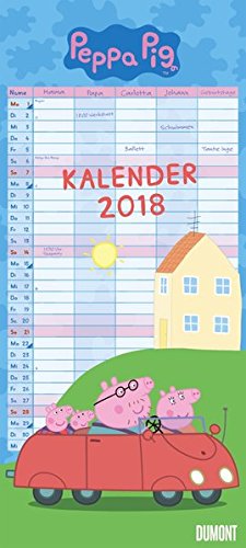 Peppa Pig 2018 - Peppa Wutz Familienkalender - Wandkalender - Familienplaner mit 5 Spalten - Format 22 x 49 cm