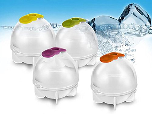 ESAILQ Rund Eiswürfel-Ball-Maschine Kugel Formen für Whisky-Party-Cocktail Set von 4 Geschenk (MAX 5,5 cm) - 3