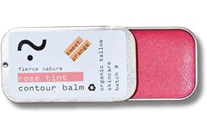 Fierce Nature Contour Balm, Pure Organic Tallow Makeup, Moisturizing, Non-Toxic Face Care -15g (Rose Tint, 15g)