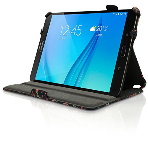 igadgitz Pink Rosen Blumen Muster PU Ledertasche Hülle Cover für Samsung Galaxy Tab S2 8“ SM-T710 mit Multi-Winkel Betrachtungs + Auto Sleep/Wake + Handschlaufe + Displayschutzfolie - 6