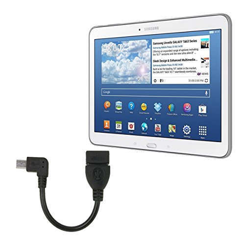 kwmobile Micro USB auf USB 2.0 Adapter 90° Winkelstecker für Samsung Galaxy Tab 4 10.1 T530 / T531 / T535 in Schwarz - 3