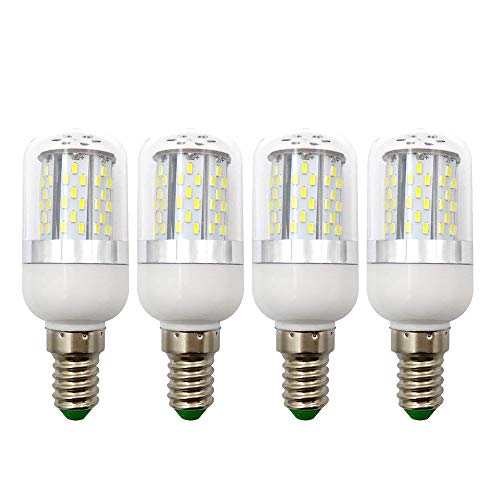 E14 LED Light Bulb Corn Bulb with Cover 78-3014 SMD AC/DC 12V-24V 5W Explosion Proof Candle Lights Warm White 3000K (Pack of 4)