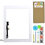 XIAO MO GU White Touch Screen Outer Glass Digitizer Panel for iPad 4 (4th Generation) with Home Button Flex Cable Assembly + Midframe Bezel + Adhesive Tape + Tool Kit