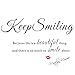 Produktbild JUNMAONO English Letter Keep Smiling Wandaufkleber/Wandgemälde/Wand Poster/Wandbild Aufkleber/Wandbilder/Wandtattoo/Pinupbild/Beschriftung/Pad einfügen/Tapete/Tapezieren/Tapeten/Wand Zeitung/Wandmalerei/3D-Stereo-Wandaufkleber für Die Hausküche Vertraut Halloween Christmas Thanksgiving Day Black Friday Monday Dekoration Kinder Baby